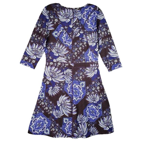 Title Nine Purple and Blue Patterned Dress - Picture 3 of 11